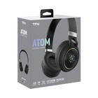 Наушники TFN Atom, беспроводные, накладные,микрофон,FM,microSD,300мАч, подсветка, черные - Фото 5