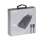 Сетевое зарядное устройство TFN, USB - 1 А, кабель microUSB 1 м, черное - Фото 3