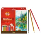 УЦЕНКА Карандаши акварельные набор 72 цвета Koh-I-Noor Mondeluz 3714 + точилка + кисть 2 штуки - Фото 1