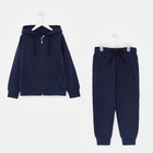Костюм (брюки/толстовка) для мальчика , цвет темно-синий, рост 98 - фото 321331464