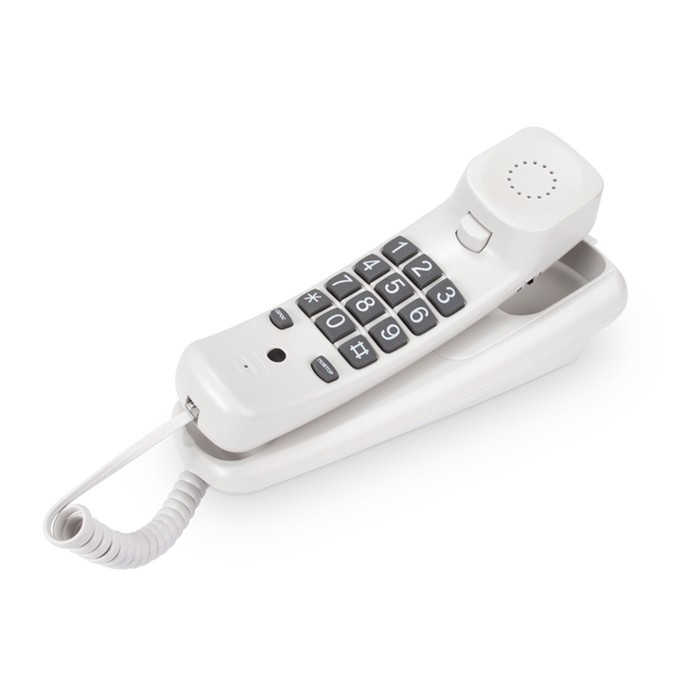 Проводной телефон Texet TX 219, повторный набор, тональный набор, индикатор, светло-серый - Фото 1