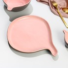 Тарелка керамическая «Инжир», 22.5 х 26.5 см, цвет розовый - Фото 3