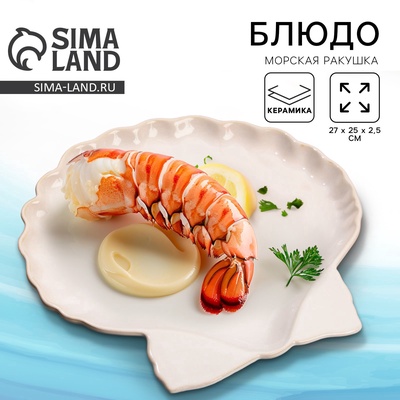 Блюдо керамическое «Морская ракушка», 27×25 см
