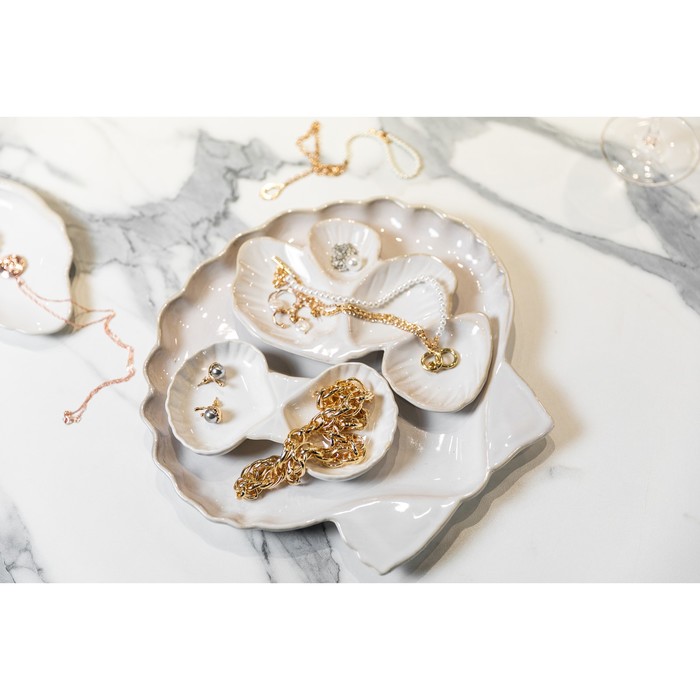 Блюдо керамическое «Морская ракушка», 27 х 25 см, цвет белый - фото 1910362231