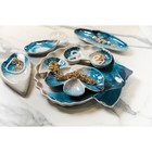 Соусник керамический «Морская ракушка», 8.5 х 15 см., цвет белый-голубой - фото 4350295