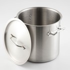 Кастрюля Hanna Knövell HoReCa, 12 л, толщина 0.8 мм, 201 сталь, дно 3 мм, с теплораспределительным слоем, индукция, нержавеющая сталь - Фото 2