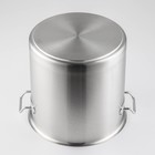 Кастрюля Hanna Knövell HoReCa, 20 л, толщина 0.8 мм, 201 сталь, с крышкой, с теплораспределительным слоем, индукция, нержавеющая сталь - Фото 3