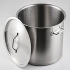 Кастрюля Hanna Knövell HoReCa, 25 л, толщина 0.8 мм, 201 сталь, дно 3 мм, с крышкой, с теплораспределительным слоем, индукция, нержавеющая столь - Фото 2