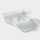 Мармит из жаропрочной керамики двойной Magistro «Бланш», 1.1 л, 26.5×16×6.5 см, белая - Фото 4