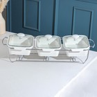 Мармит из жаропрочной керамики тройной Magistro «Бланш», 1.1 л, 26×16.5×6 см - Фото 1