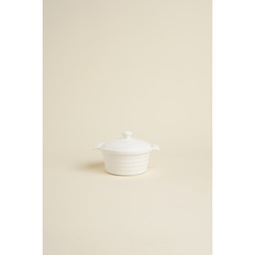 Кастрюля из жаропрочной керамики Доляна «Бруно», 340 мл, 16×13,5×6 см, цвет белый