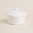 Кастрюля SL Home «Санторини», 750 мл, 19×16×7.5 см, жаропрочная керамика, белая - Фото 3