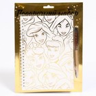 Подарочный набор: ежедневник А5 "Принцессы", на гребне, 60 листов и ручка, Принцессы - фото 24368339