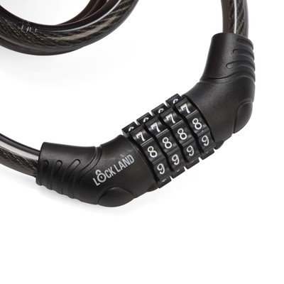 Замок навесной велосипедный LOCKLAND, кодовый, 10×1000 мм