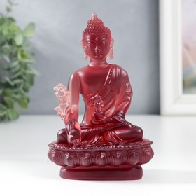 Сувенир полистоун "Будда Варада Мудра - приветствие" красный 13 см