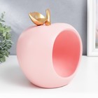 Сувенир полистоун подставка "Розовое яблоко" 20,5х16х18 см - фото 21567019