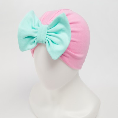 Шапка (чалма) для девочки, цвет розовый, размер 44-47 (9-18 мес)