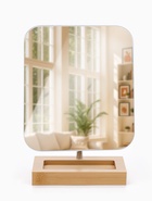 Зеркало с подставкой BAMBOO, на гибкой ножке, 16.5×26 см, (16.5×19.5 см), бамбуковое - Фото 2
