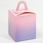 Коробка под один капкейк, кондитерская упаковка, «Розовый градиент», 9 х 9 х 11 см - Фото 3