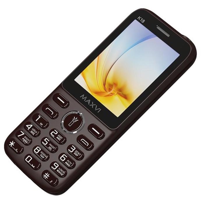 Сотовый телефон MAXVI K18, 2.4", TFT, 1.3Мп, microSD, 2sim, 800мАч, коричневый - фото 51524550