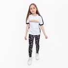 Футболка для девочки, цвет белый, рост 128 см - Фото 2