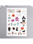 Переводные тату на тело светящиеся «Хэллоуин», 21×15 см, МИКС 7040441