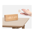 Часы - будильник электронные "Цифра-Т" настольные с термометром, деревянные, ААА, USB - Фото 6