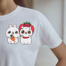 Термонаклейка для текстиля «Кролики», 8.97 × 7,07 см  (артикул 7582052)  большой выбор товаров оптом и в розницу по низким ценам с доставкой