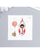 Переводная тату на тело фосфорная «Чудики в ракете», 6×6 см - фото 42871963