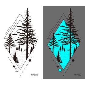 Татуировка на тело фосфорная "Еловый лес" 10,5х6 см 7599371