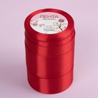 Набор атласных лент, 5 шт, размер лент: 6/10/20/40/50 мм × 23 ± 1 м, цвет бордовый - Фото 3