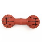 Игрушка пищащая "Баскетбольная гантель", 15,5 х 6 см, тёмно-коричневая - фото 38270418
