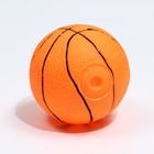 Игрушка пищащая "Мяч Баскетбол" диаметр 7,5 см, оранжевая - Фото 3