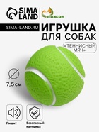 Игрушка для собак «Теннисный мяч», 7.5 см, пищащая, винил, зелёная - Фото 1