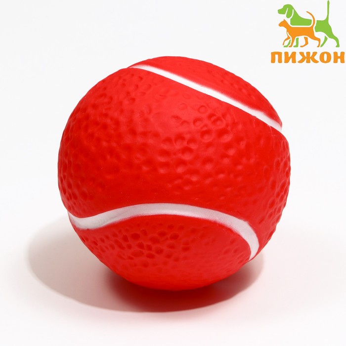 Игрушка пищащая "Теннисный мяч" для собак, 7,5 см, красная - Фото 1