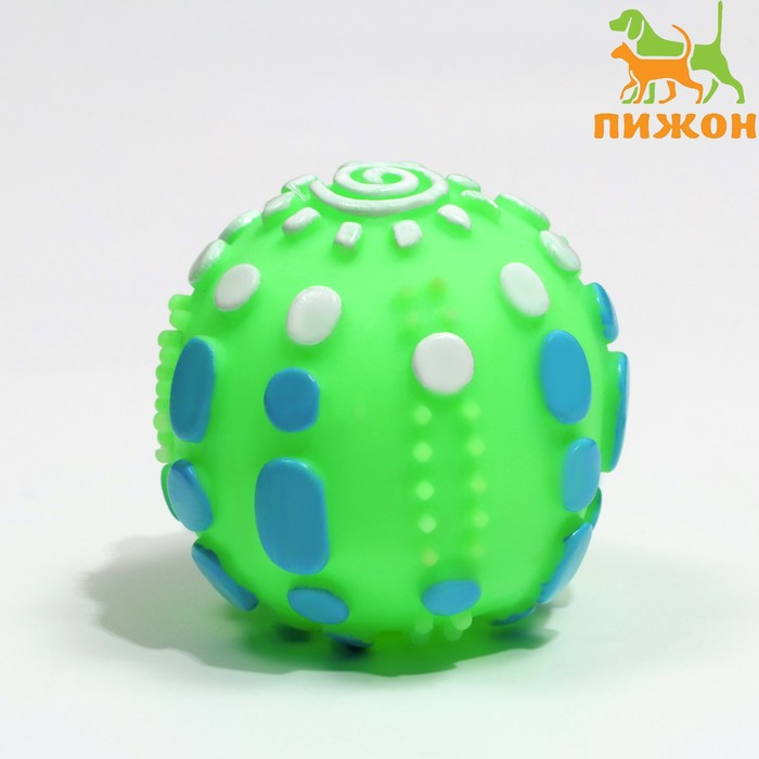 Игрушка пищащая "Чудо-мяч", 6,5 см, зелёная - Фото 1