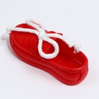 Игрушка с канатом "Мокасины", 13 см, красная - Фото 3