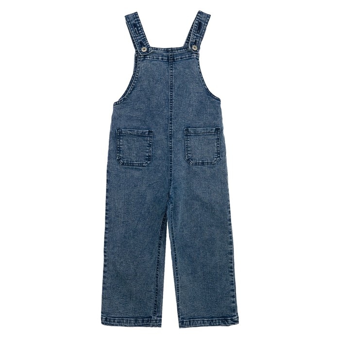 Комбинезон текстильный джинсовый для девочки, рост 122 см