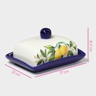 Маслёнка Доляна «Лимон», 17×12×8,5 см, доломит, белая - Фото 3