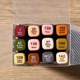 

Маркеры для скетчинга 2-х сторонние, 12 цветов Skin colors