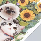 Наклейка пластик интерьерная цветная "Котятки в цветочном саду" 20х30 см - Фото 2