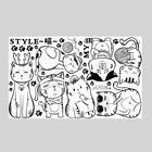 Наклейка пластик интерьерная чёрная "Стильные котята" 52х83 см - фото 804814134