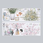 Наклейка интерьерная цветная «Пёсик, олешка и букеты в вазах», набор 2 листа, 30×90 см - фото 60801763