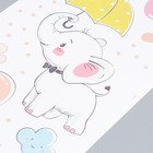 Наклейка интерьерная цветная «Слонята с воздушными шариками», 30×90 см - фото 60801766