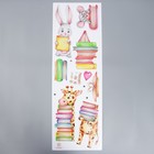 Наклейка пластик интерьерная цветная "Звери-книголюбы" 30х90 см - фото 21568317