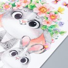 Наклейка интерьерная цветная «Мама зайка в цветочном венке с зайчатами», 40×60 см  (артикул 7599404)  большой выбор товаров оптом и в розницу по низким ценам с доставкой