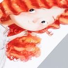 Наклейка пластик интерьерная цветная "Девочка с рыжими волосами с зайчатами" 30х90 см - Фото 3