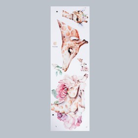 Наклейка интерьерная цветная «Жирафа с малышом в цветах», 30×90 см