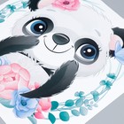 Наклейка пластик интерьерная цветная "Милая панда в цветочном венке" 39х40 см - Фото 3