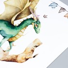 Наклейка пластик интерьерная цветная "Дракоша на ветке" 39х54 см - фото 804814273